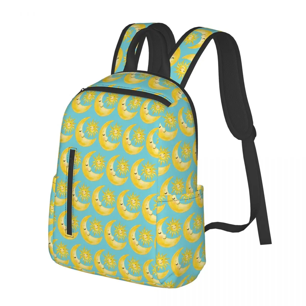 

Cute Sun And Moon Watercolor Student Backpack School Bag Hiking Travel Daypack for Men Women Bookbag Shoulder Bags