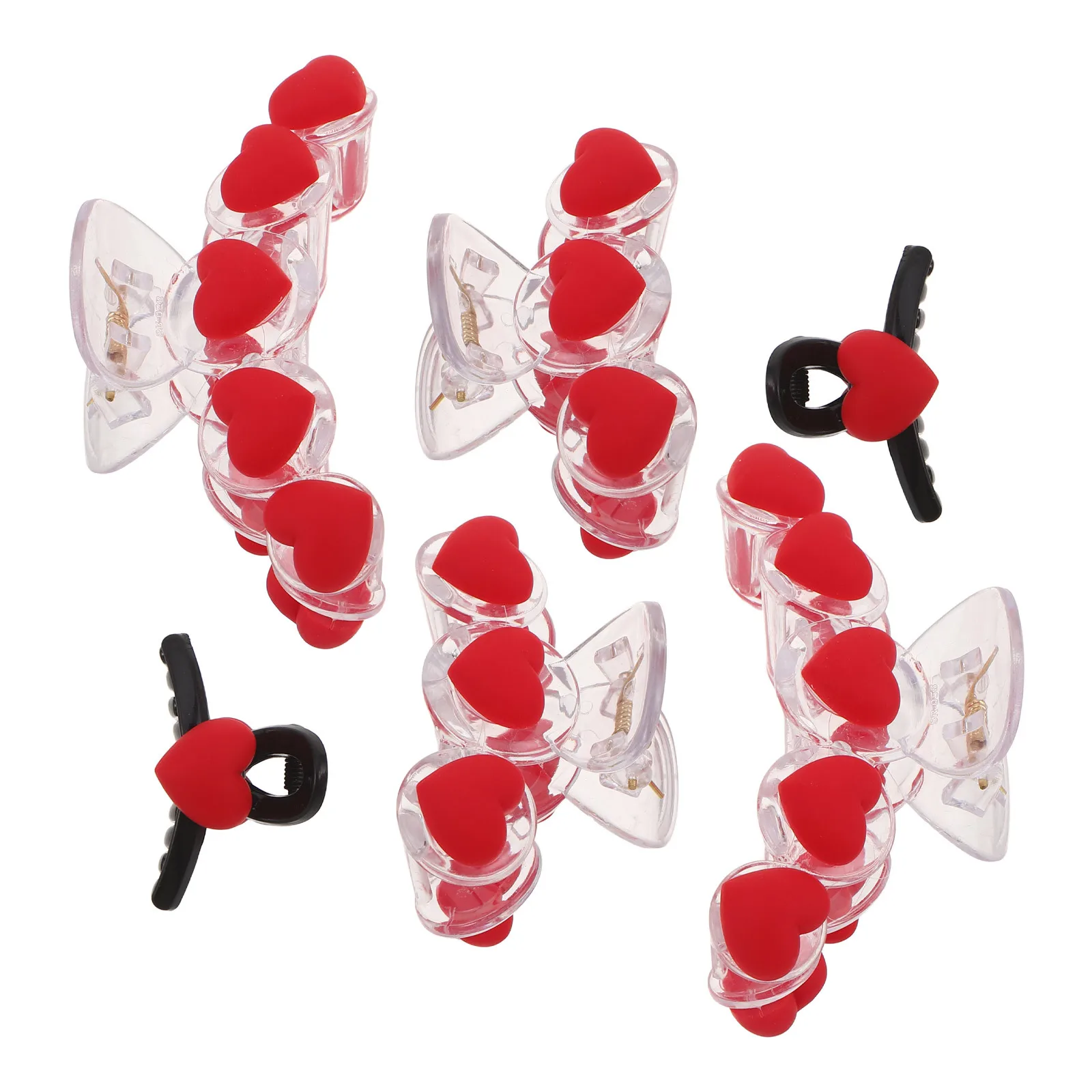 

6Pcs Heart Shaped Hair Clips Set - Valentine's Day Hair Accessories for Women - Cute Love Themed Styling Tools for Holiday