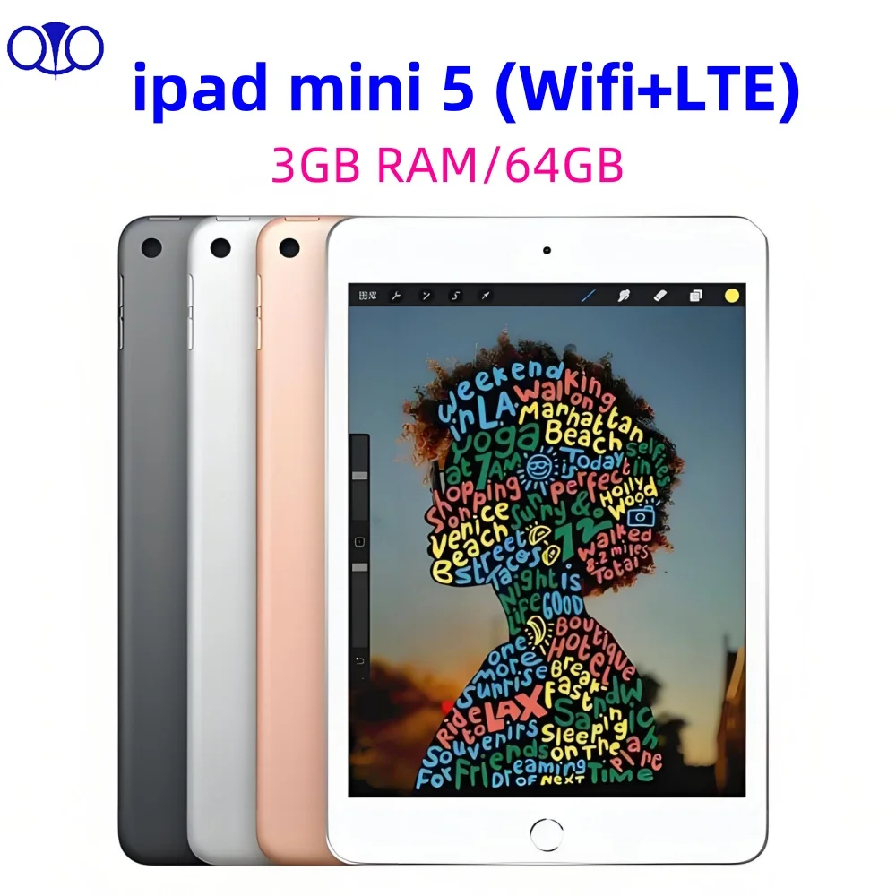 Original apple ipad mini5 2019 desbloqueado ipad wifi + lte 64gb a12 biônico retina ios 96% novo tablet