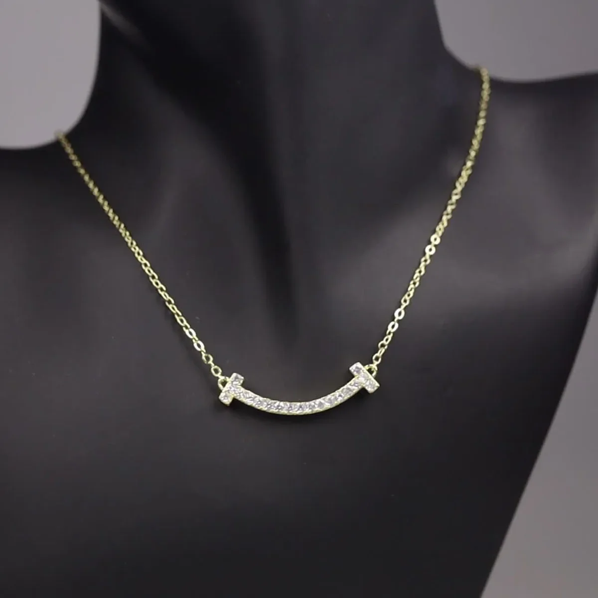 MEYRROYU Stainless Steel Three Color Crying Smile Face Necklace For Female Clavicle Chain 2021 Trendy Fashion Party Gift Jewelry