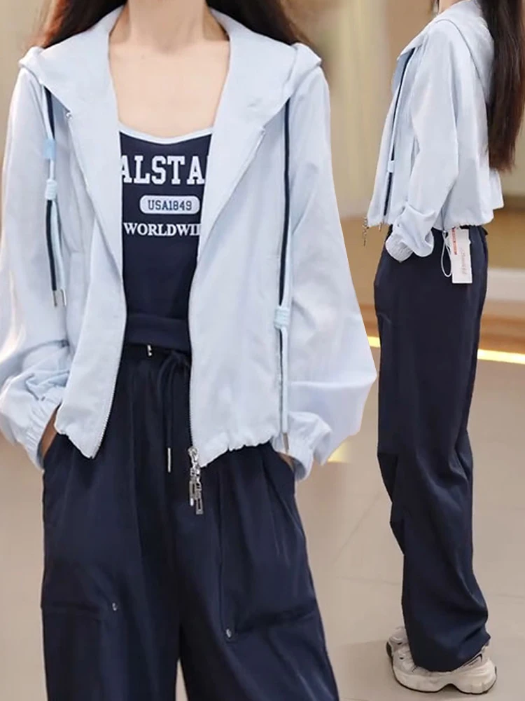 

Women's Autumn Casual Workwear Jaet And Pants Set High-End Feel ort Sve Zipper Design Anti-Wrinkle Straight Tube