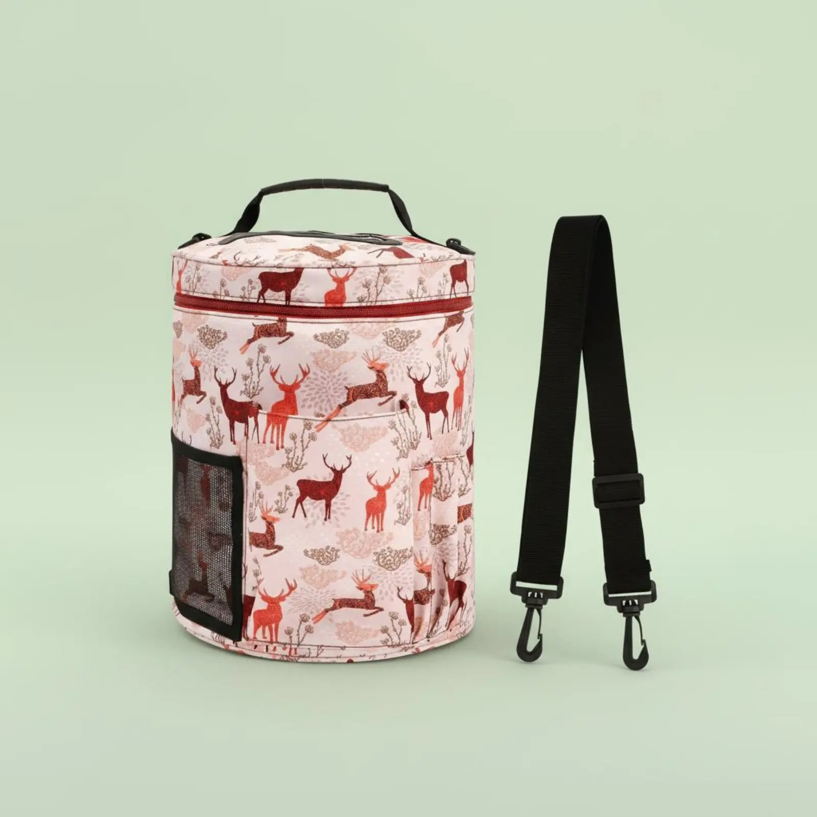 Crochet Craft Bag Debris-Resistant-Resistant Yarn Storage Bag Cylindrical Knitting Tote Multi-Pocket Design Craft Organizer