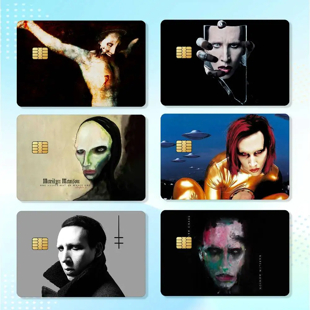 Singer M-marilyn M-manson Matte Card Stickers For Credit Cards Debit Cards And Transit Cards 4Pcs