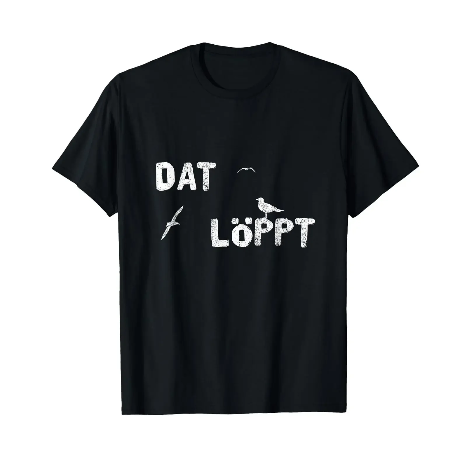 Low German Löppt Sayings East Friesland Idea Seagulls T Shirt vintage Washed designer clothes graphic Comfortable streetwear