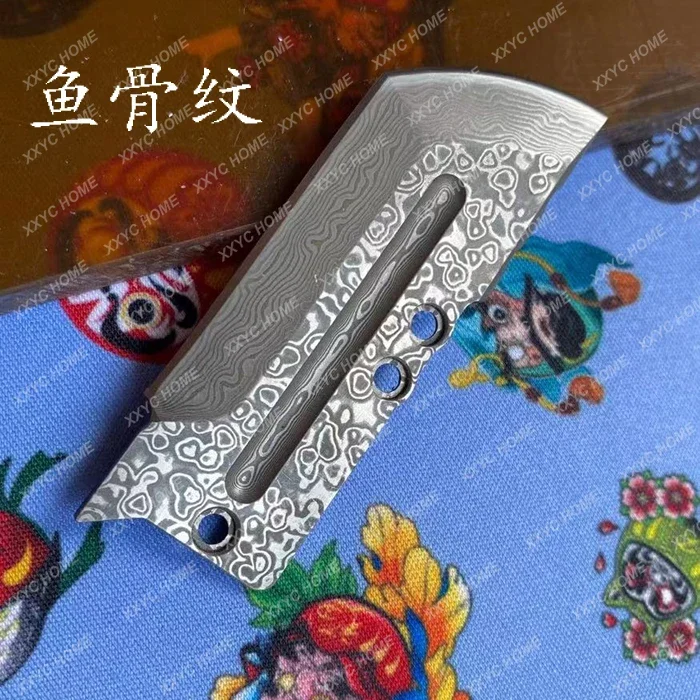 1 Piece DIY Damascus Practice Blade for Moyeworks training knife 2 Generation