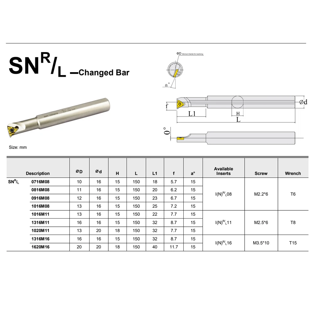 SNR SNL 0712M6 0816M08 1016M11 1320M16 لولبة داخلية تحول أداة مخرطة معدنية قاطع الخيوط بار لحامل 06IR 08IR 11IR 16IR #2