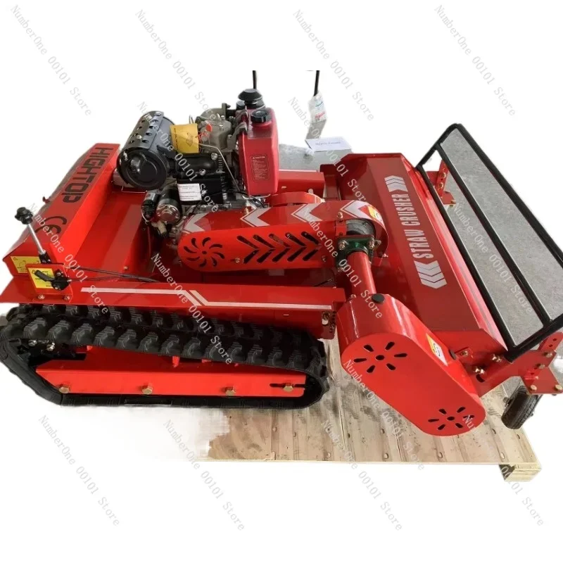 High power diesel engine small robot cutting width 800mm/1000mm/1200mm remote control crawler type flap mower