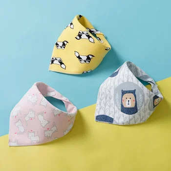 Baby Bibs Cotton Baby Feeding Apron Triangle Cute Baby Bibs Girls Boys Cartoon Feeding Scarf Bib Collar Bib Burp Cloth Feeding