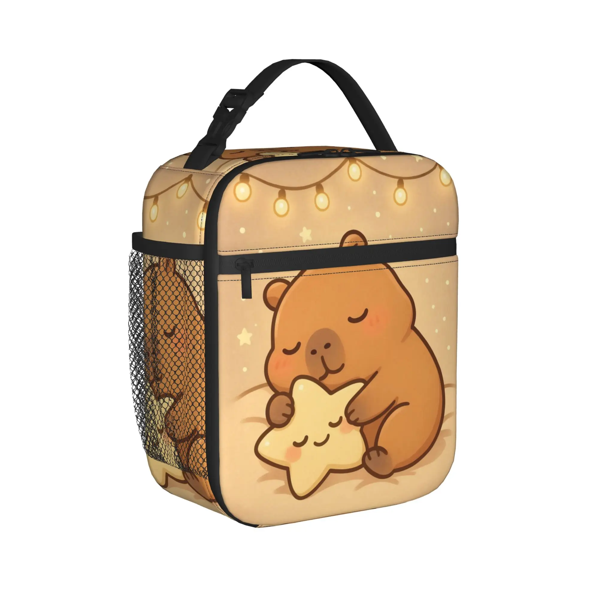 Kawaii Capybara Thermal Insulated Lunch Bag for Office  Portable Food Container Bags Cooler Thermal Lunch Boxes