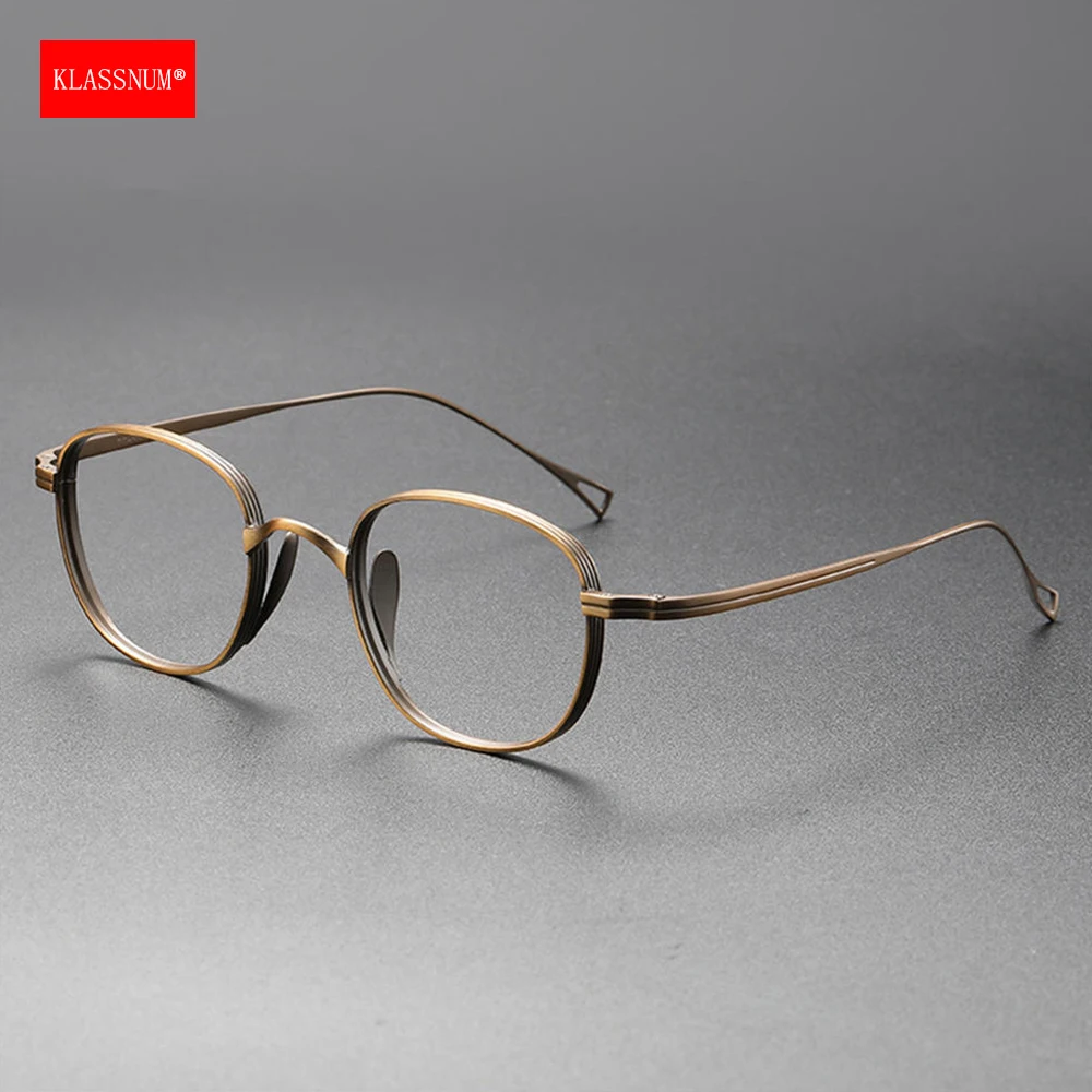 

KLASSNUM Luxury Pure Titanium Glasses Frame Men Women's Square Ultra-light Myopia Prescription Optical Glasses Frame 2025 New