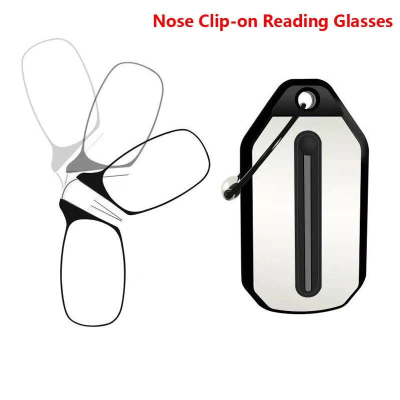 الأنف كليب على نظارات للقراءة للطي بلا أرجل خفيفة المفاتيح نظارات الرجال النساء صغيرة المحمولة طويل النظر نظارات + 1.0 إلى + 4.0