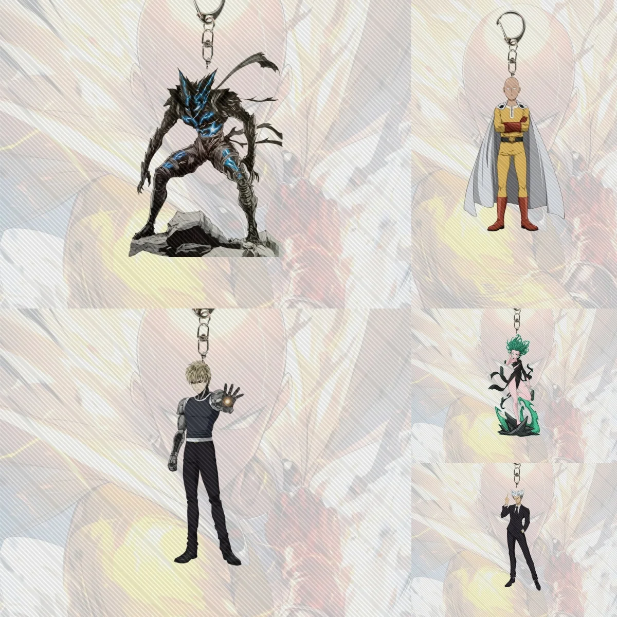 

6CM new Anime one punch man Acrylic Keychain Model Cosplay Characters Ornament Accessories Good Christmas Gifts