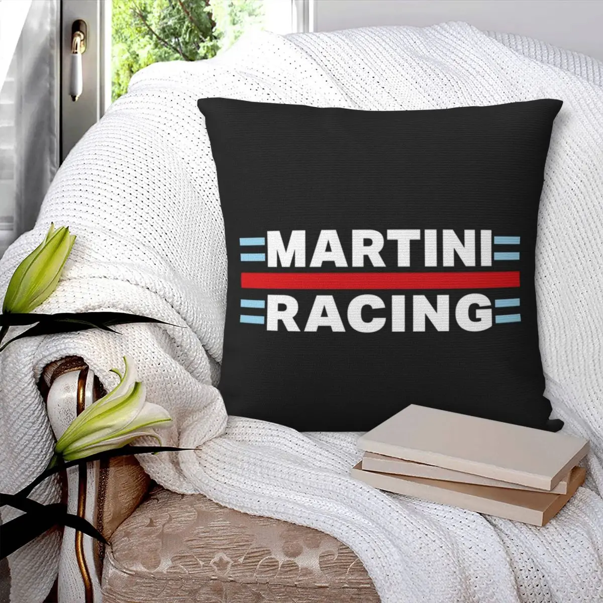 Martini Racing Square Pillowcase Pillow Cover Polyester Cushion Zip Decorative Comfort Throw Pillow for Home Car