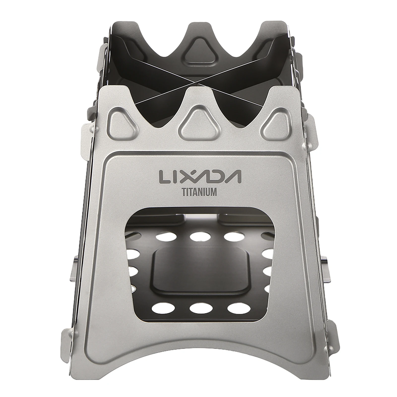 Lixada Compact Folding Titanium Wood Stove for Outdoor Camping Cooking Picnic