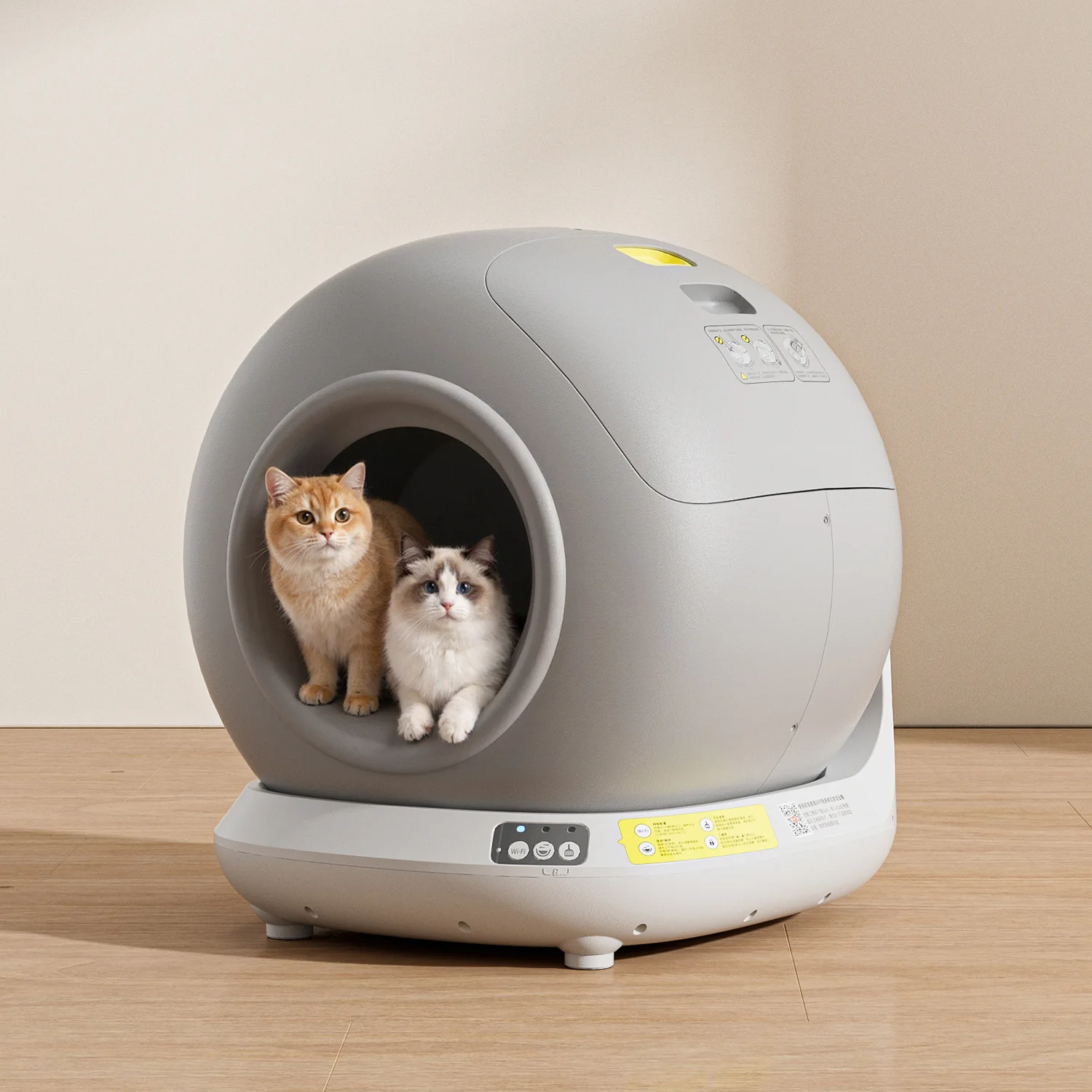 Automatische Selbstreinigende Katzentoilette, Elektrische APP-gesteuerte Haustier-Katzentoilette, Große Größe, Automatische Kot-Schaufel, Anti-Spritz-Funktion