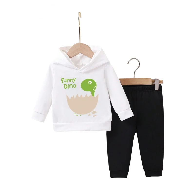 IURNXB Baby Kids 2pc Children Clothes Set Cute Dinosaur Print Hoodie Top Pants Outfits Sweatsuits Playwear 1-6Y