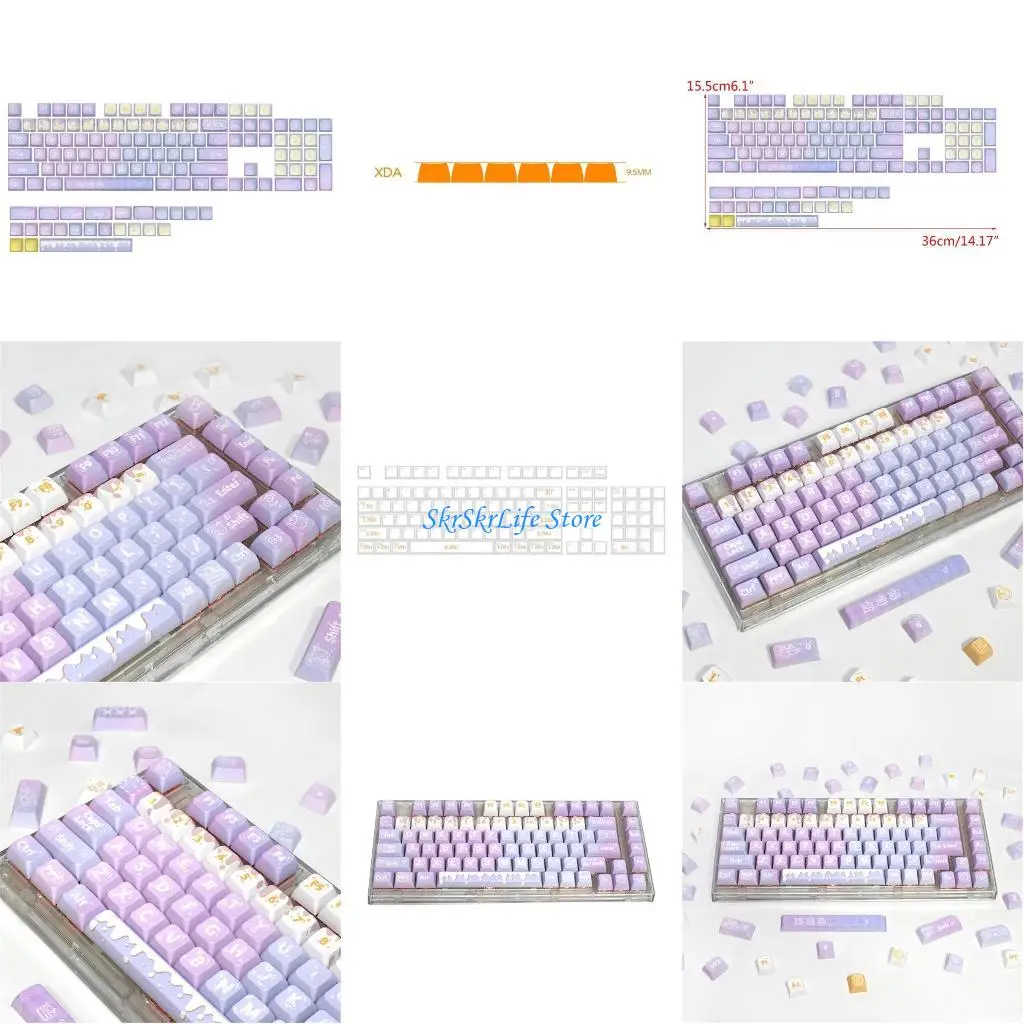 

E65E 128Keys KeyCap PBT Тепловой сублимация xda Profile Capecaps для 61/63/64/68/82/84