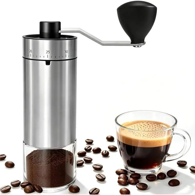 NEW HOT In Stock- Conical Burr Hand Manual Coffee Grinder- Mini Design, 40 External Grind Settings, Ideal For Espresso, P