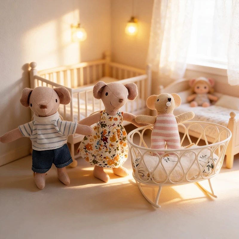 Poppenhuisaccessoires 1:8-1:12 schaal mini gietijzeren wieg slaapbank, geschikt voor poppenhuismeubilair, model huisdecor