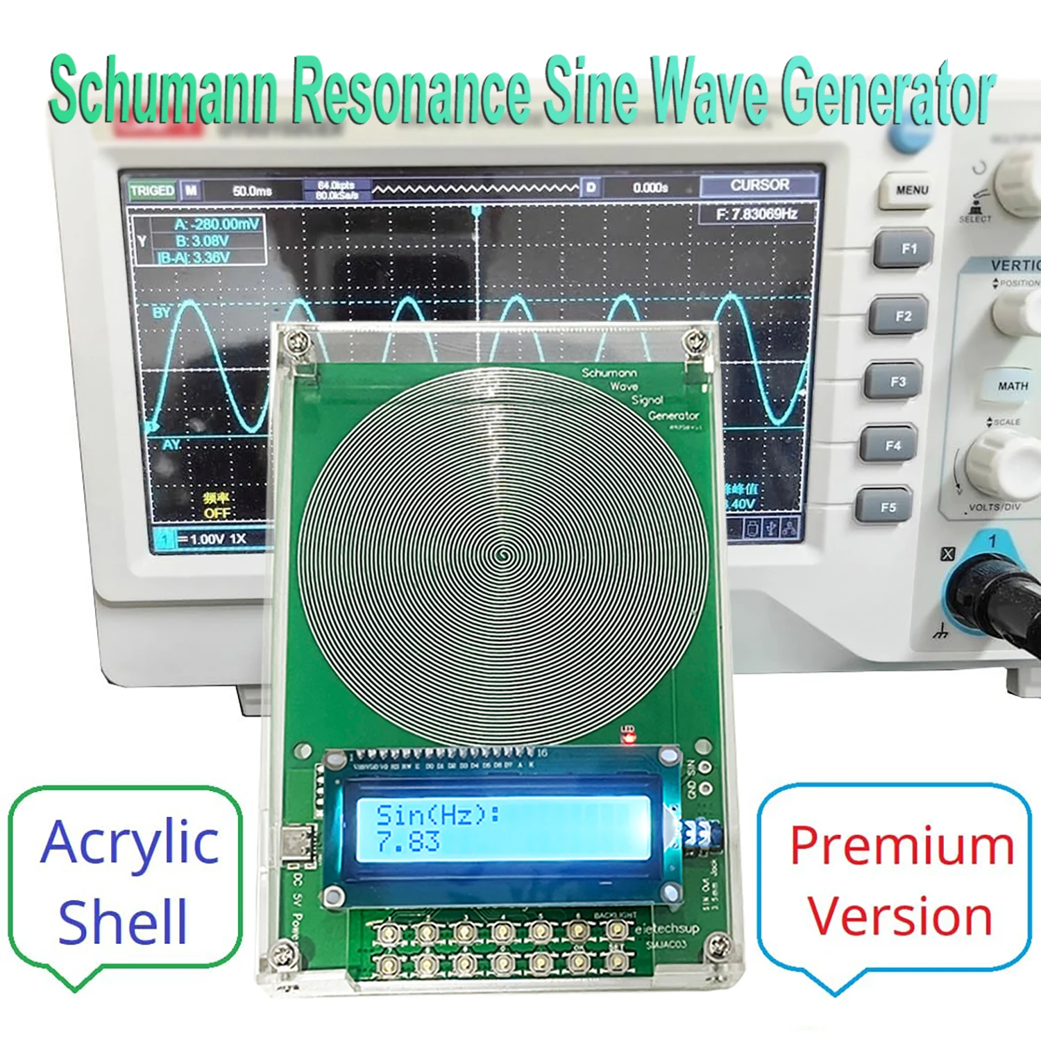 0.01HZ~100KHZ 7.83Hz Schumann Resonance Ultra-low Frequency Pulse wave Generator Audio Resonator