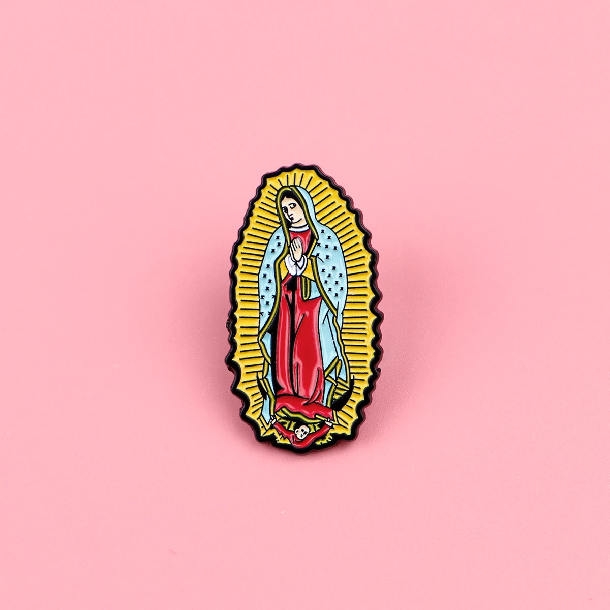 Virgin Mary Enamel Pins Cartoon Figures Brooch Lapel Pin Badge on Backpack Clothing Accessories Fashion Jewelry Gifts
