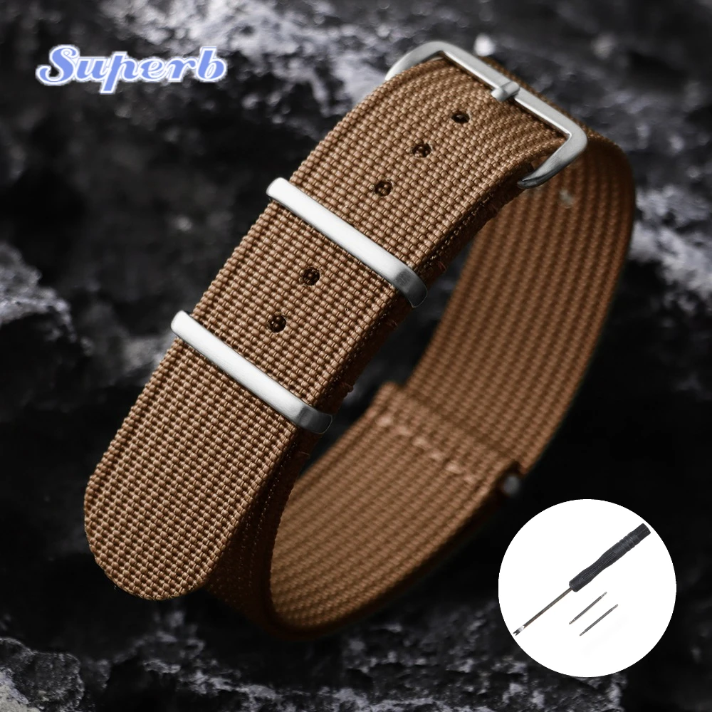 Neues geripptes Nylon-Uhrenarmband, Nylon-Uhrenarmband, 18 mm, 19 mm, 20 mm, 22 mm, Uhrenarmband-Zubehör für Militäruhrenarmbänder
