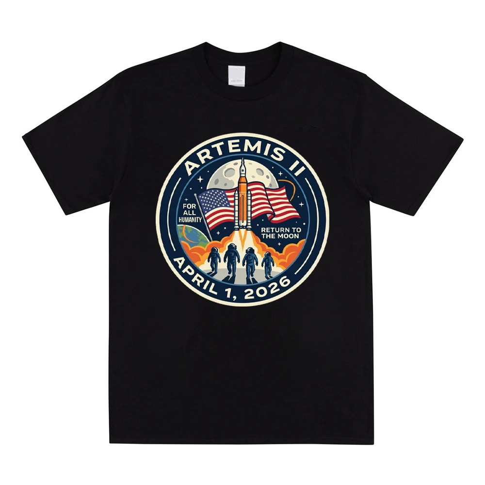 Return To The Moon 2026 Artemis II Mission Shirt Retro-Astronauten-Grafik-T-Shirt, Geschenk für Astronomie-Liebhaber, Unisex-Kurzarm-Tops – Detail 7