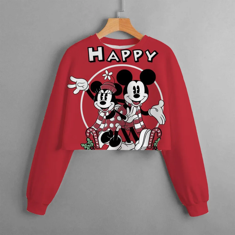 Kids Christmas New Clothes Cartoon Disney Mickey Mouse Print Cute Birthday Party Costumes Girls Street Sports Hoodie Girls Tops