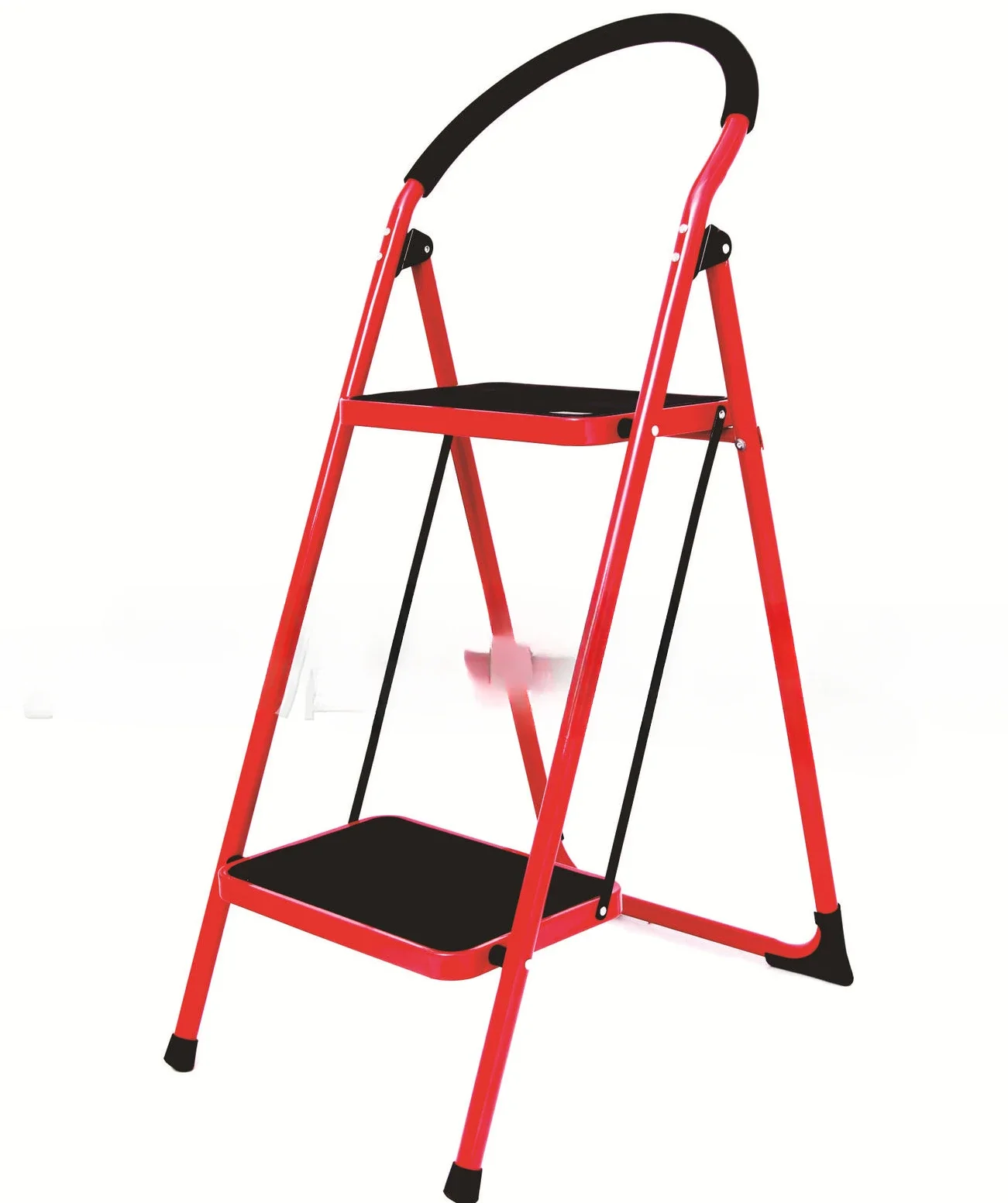 【 Manufacturer's low-priced hot selling 】 3-step round handrail steel pipe ladder/household folding ladder/iron ladder/herringbo