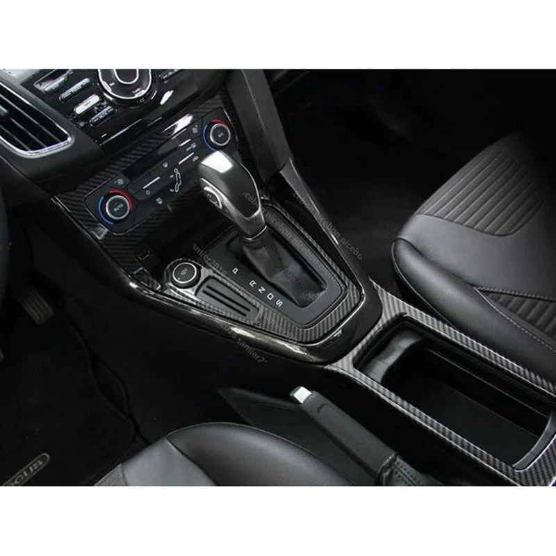 For Ford Focus 2015 2016 2017 MK3 ST Carbon Fiber Color ABS Inner Gear Shift Panel Cover Trim LHD