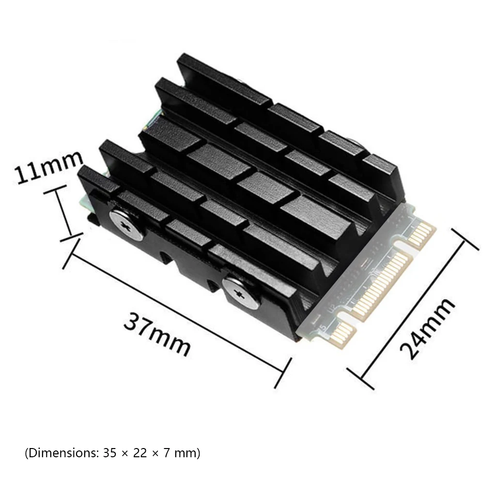 For M.2 2242 SSD Heatsink Aluminum Alloy Low Profile Cooler with Thermal Silicone Pads for NVMe PCIe Mini PC SSD