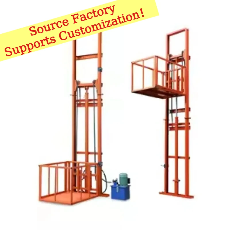 Hydraulic Lift 2 to 8M 1 Ton Capacity 20dB Super Quiet Home Warehouse Basement Industrial Use With Safety Rail System Customize