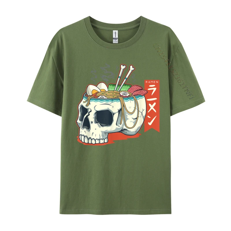 Skull Bowl Ramen Ramen Noodle Japanese T Shirt Design Tops Tees Fashionable Party Cotton Mens T Shirts Party