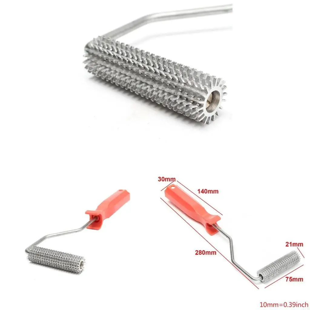 F19B 75x21mm Laminating Bubble Roller Aluminum Alloy Fiberglass Paddle Roller Bubble Roller Tool Comfortable