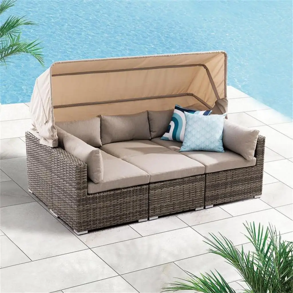 

Outdoor Sofa Set With Canopy Living Room Hotel Villa Park Courtyard Apartment Outdoor Furniture