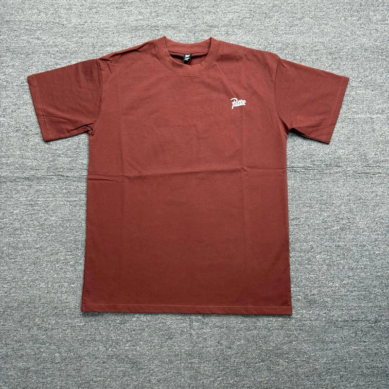 Patta Logo Printed Simple T-shirt Top Men Women High-quality Round Neck Cotton Comfortable Short Sleeved Stock