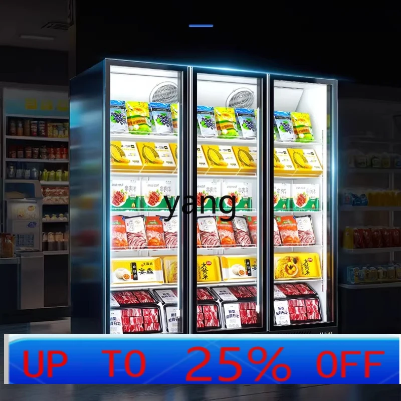 cYJQ Freezer Commercial Barbecue Vertical Air Cooled Frost-Free Quick Freezing Low Temperature Display Cabinet