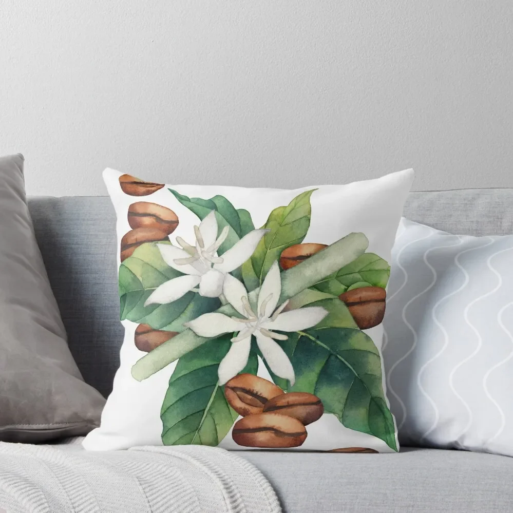 Watercolor coffee vignette Throw Pillow Ornamental Pillow Sofa Cushions Covers pillow