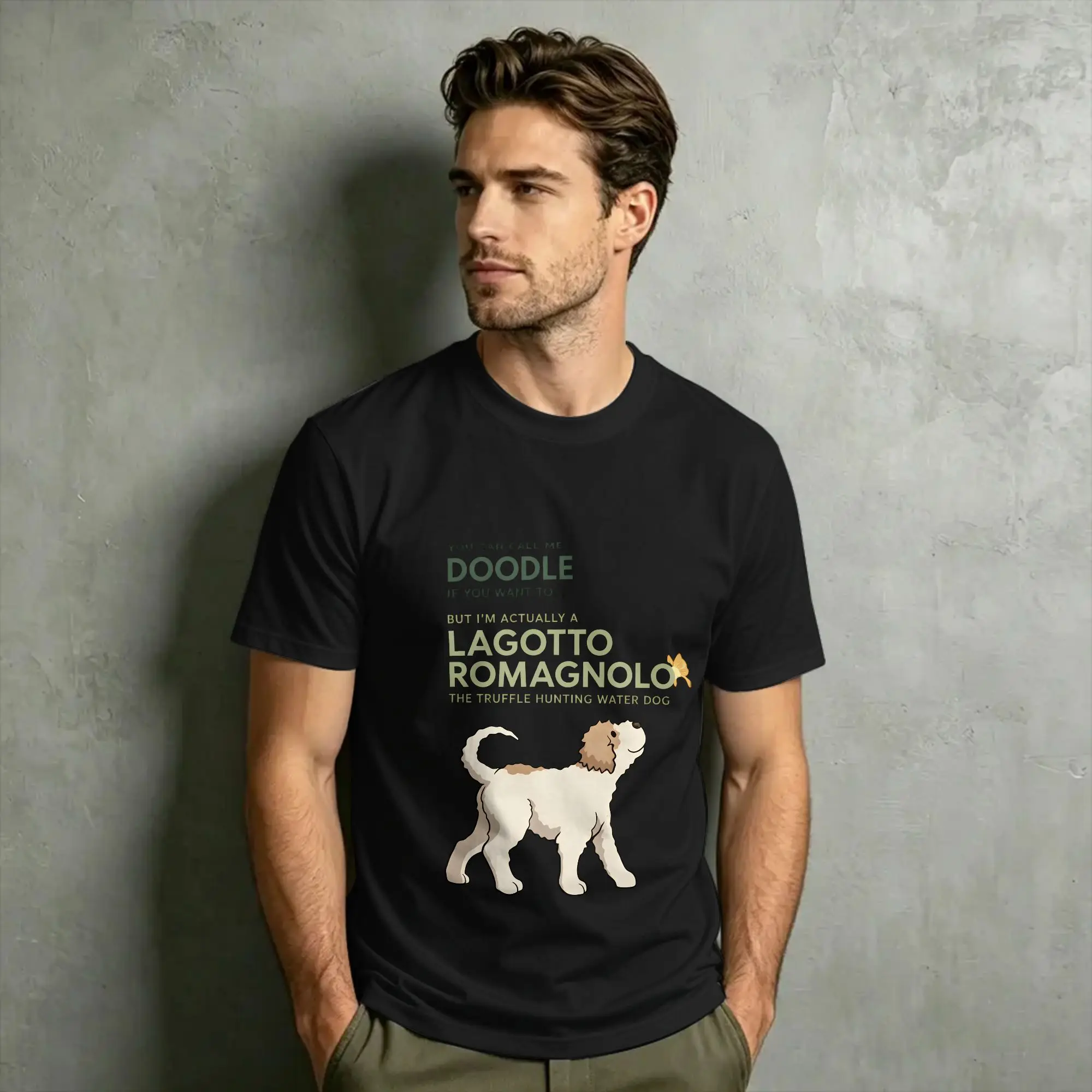 Lagotto Romagnolo Purebred Dog. NOT A Doodle Men T Shirts  Leisure Tee Shirt Short Sleeve O Neck T-Shirts Cotton Plus Size Tops