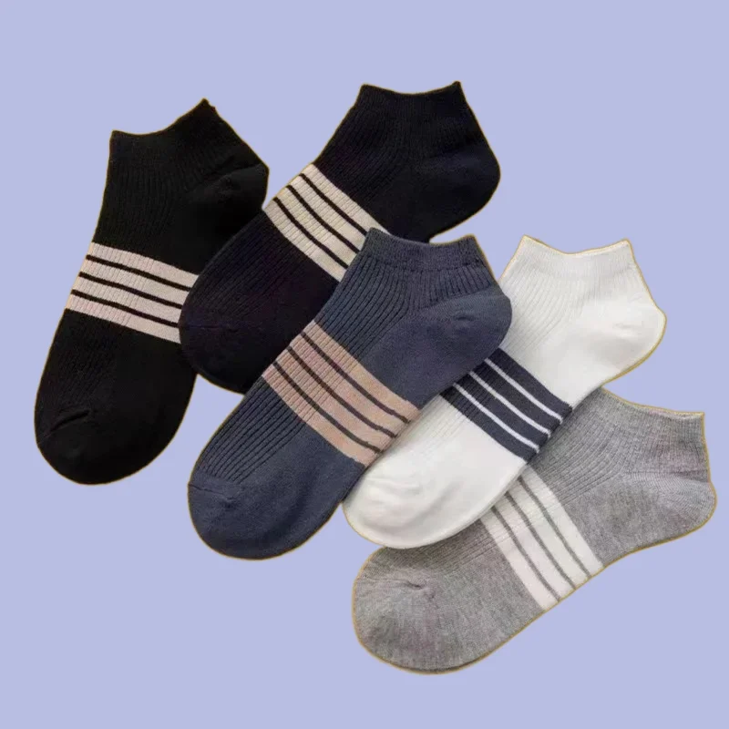 5/10 Pairs Invisible Low Cut Silicone Non-slip Summer No-show Ankle Socks Solid Color Casual Breathable High Quality Boat Socks