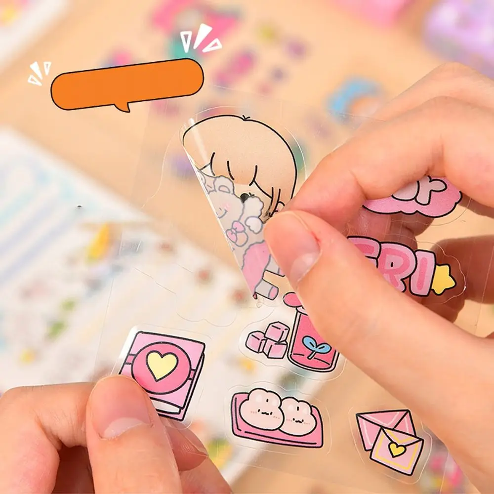 10/20/50Pcs Cute Cartoon Patterns PVC Stickers DIY Waterproof Notebook Decoration Scrapbook Decor Transparent