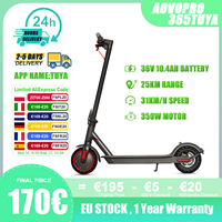 AOVOPRO 365TUYA Adult Electric Scooter Max speed up to 31km/h Long range 25KM 36V 10.4Ah high capacity battery Foldable With APP