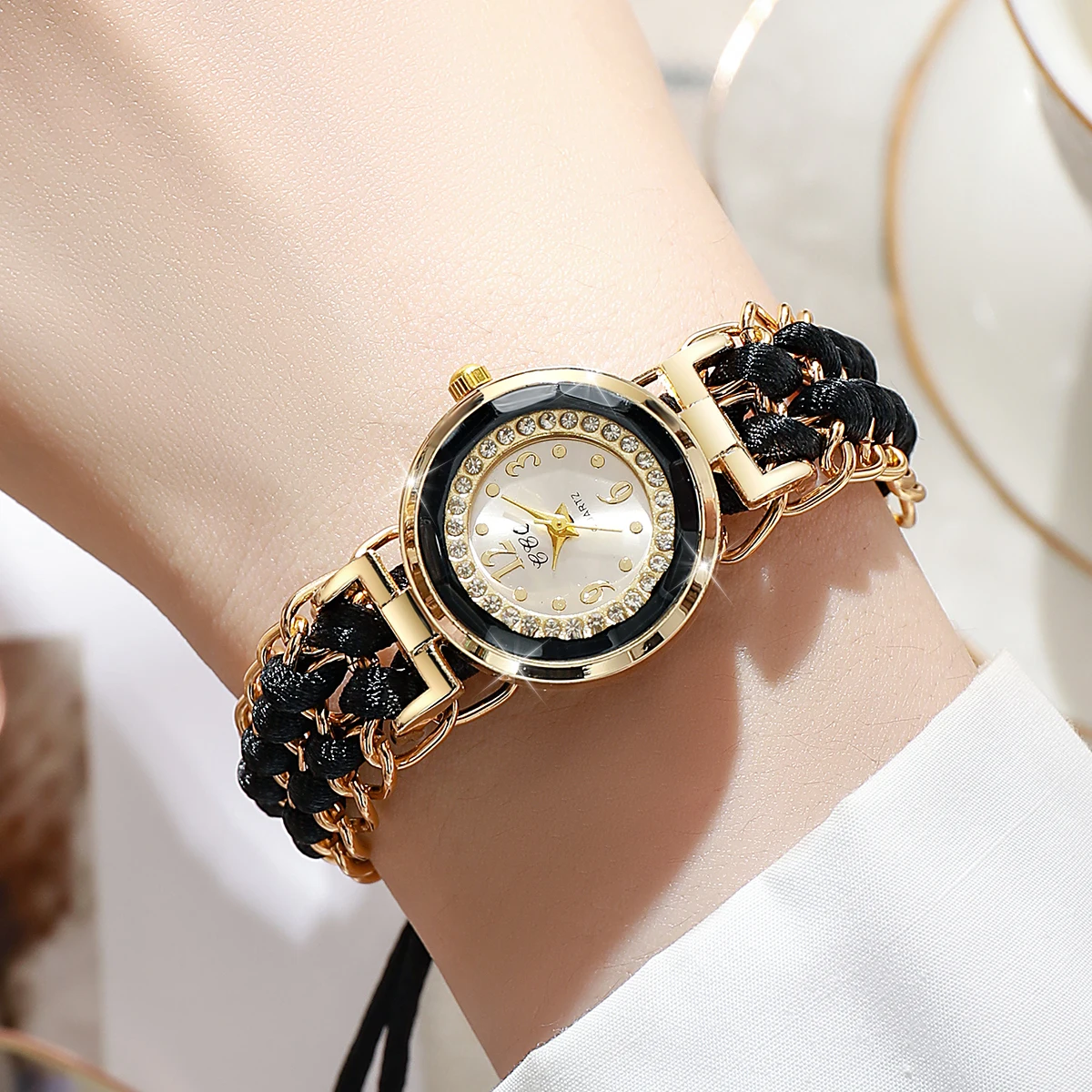 Women\'s Watch Fashion Braided Rope Bracelet Quartz Watches