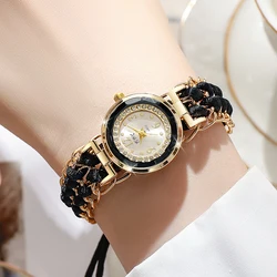 Women's Watch Fashion Braided Rope Bracelet Quartz Watches