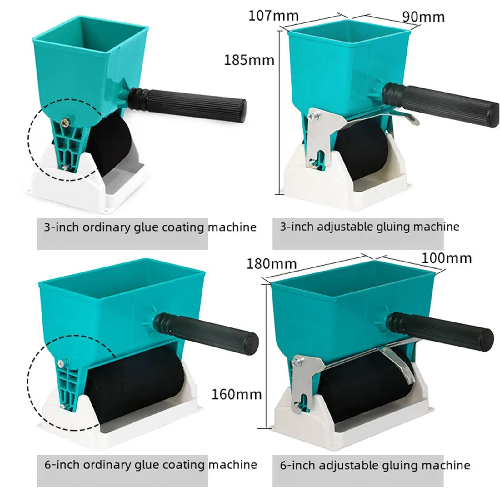 Glue Applicate Roller with Stand and Control Switch DIY Handheld Adhesion Roller for Carpenter Woodworking Decorating