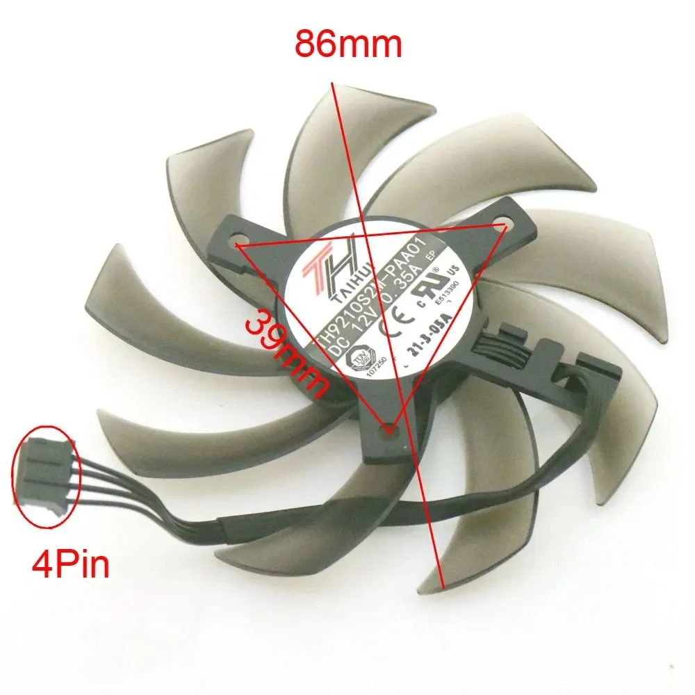 TH9210S2M-PAA01 86mm DC12V 0.35A 4Pin 4Wire Per PALIT GeForce RTX3050 StormX 8GB Ventola di raffreddamento della scheda grafica