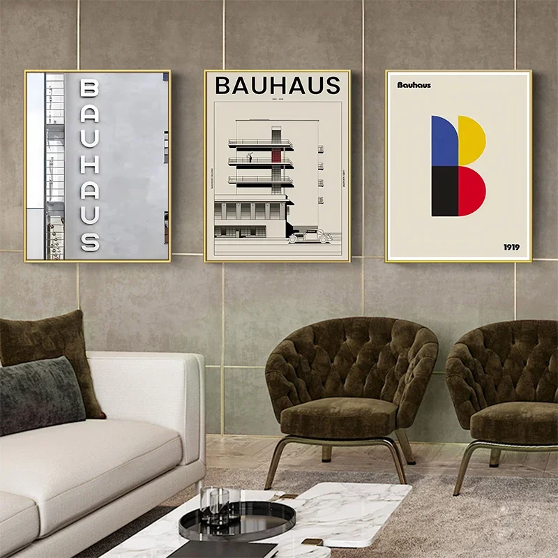 الحد الأدنى باوهاوس كرسي المشارك مجردة قماش اللوحة منتصف القرن الحديثة هندسية طباعة جدار صورة فنية للديكور المنزل #4