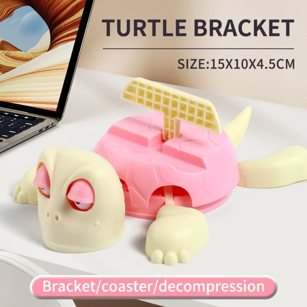 DIY Assembly Turtle Cell Phone Bracket ABS Press Panicked Turtle Coaster Gaping Eyes Anti-scald Turtle Cup Pad Quirky