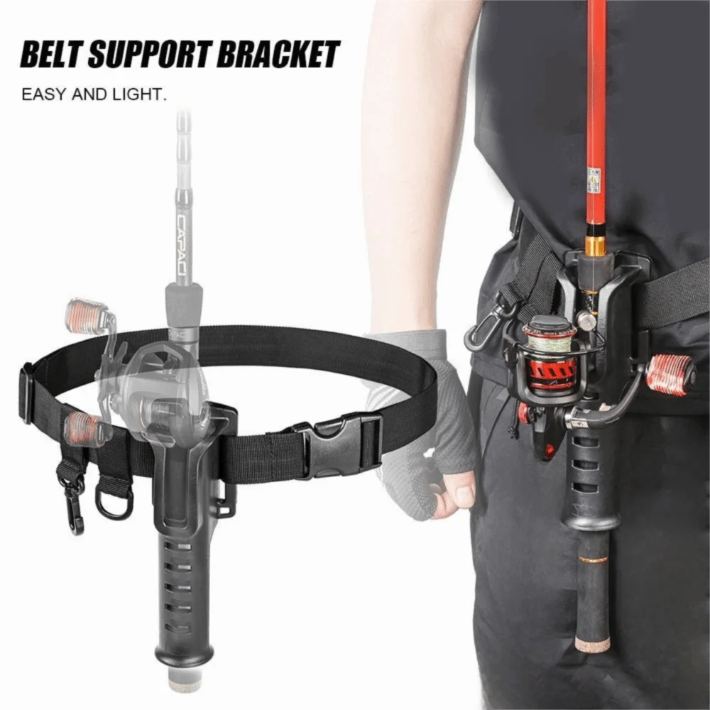 

Adjustable Fishing Rod Belt Holder Hanging Buckle Wader Strap Wading Belt Lure Fishing Rod Insertion Casting Fishing
