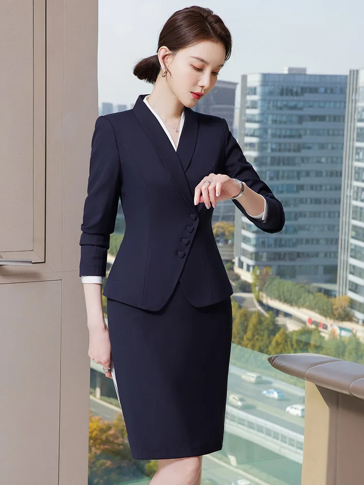 

Business Wear Elegant Business Suit Suit Women's Spring and Autumn Front Desk Jewelry Shop Hotel Reception Work Clothes High-End